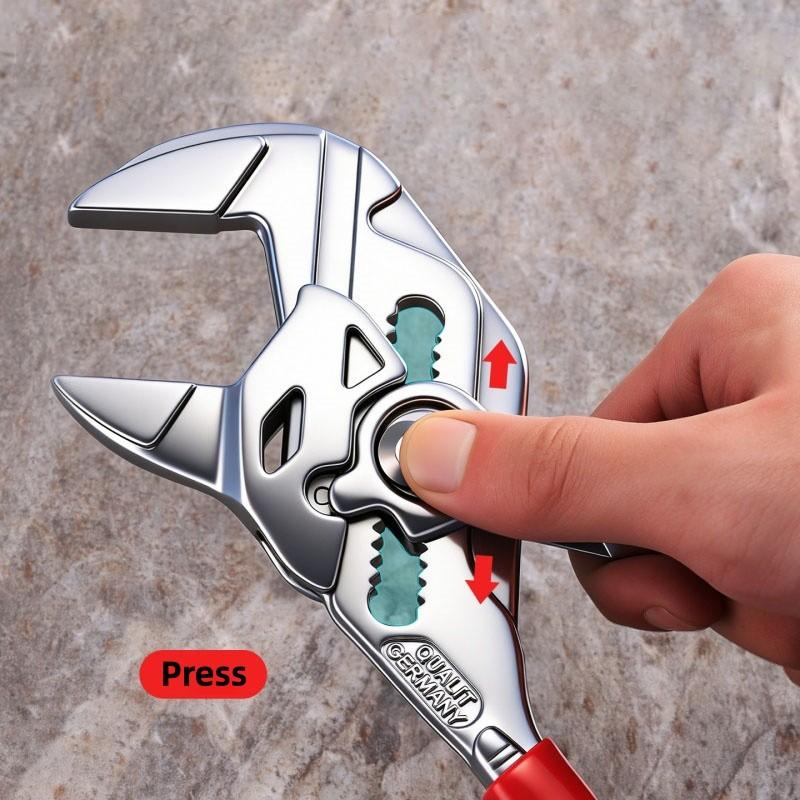 1pc Pliers Wrench, Two-In-One Adjustable Chrome Vanadium Steel Wrench, Flat Jaw Parallel Mouth, Ideal for Home Repair, Bolts, Nuts, Wrench Tool, Hand Tools