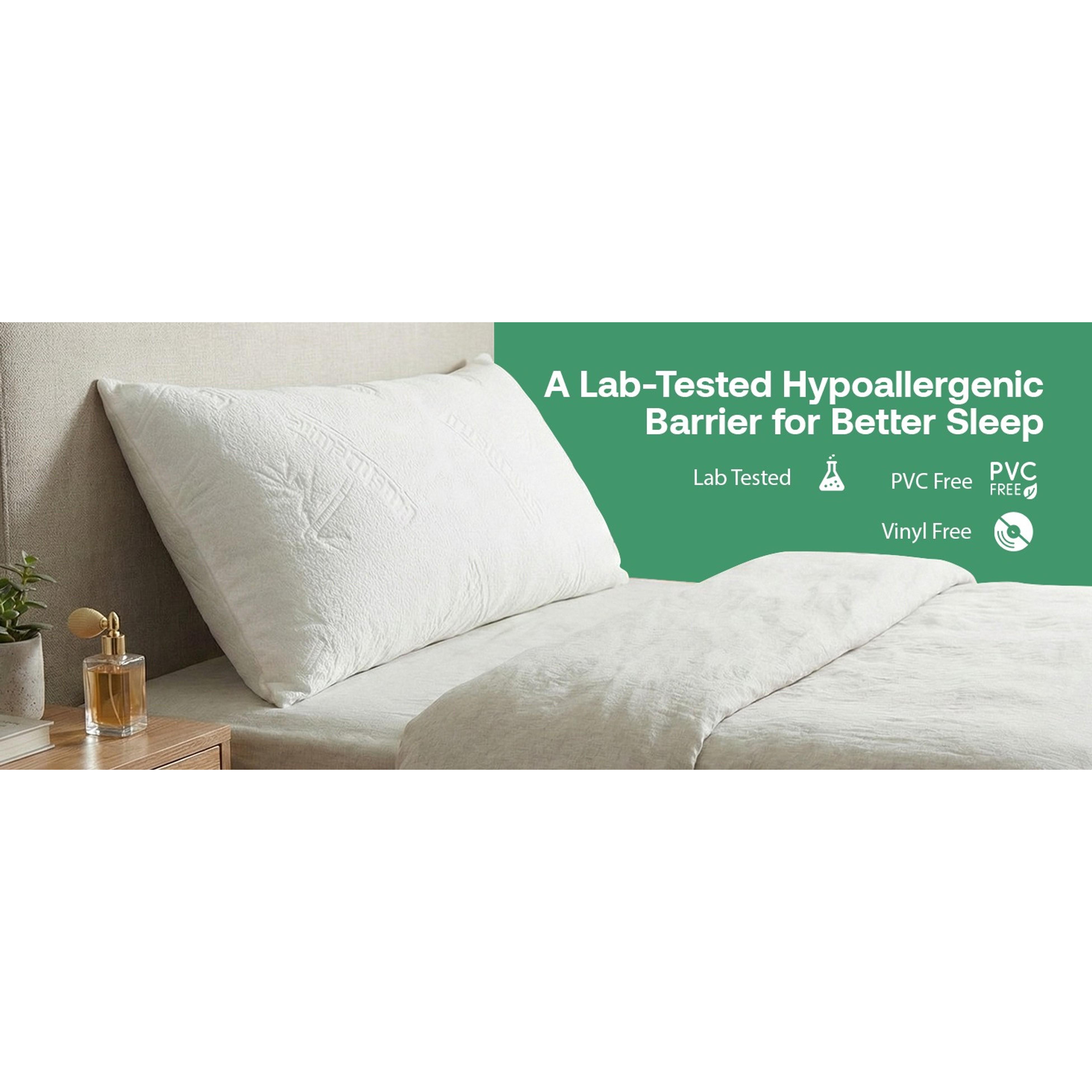Premium Waterproof Bamboo Viscose Pillow Protector Covers - Allergy, Dust & Mite Proof Zippered Pillowcases, Set of 2 Queen SizeGift