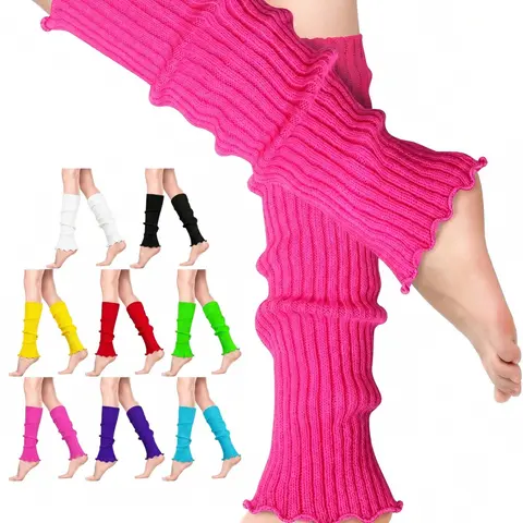 40cm Striped Knit Leg Warmers Socks, Knitted, Y2K Style, Slim-Fitting, Warm and Comfortable, Ideal for Sports, All Seasons Womenswear Streetwear