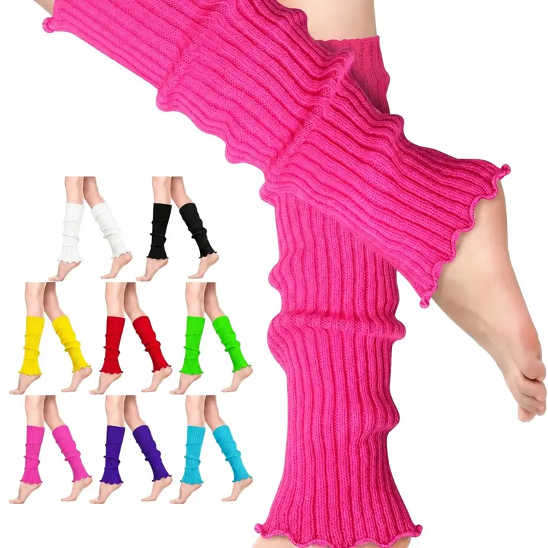 40cm Striped Knit Leg Warmers Socks, Knitted, Y2K Style, Slim-Fitting, Warm and Comfortable, Ideal for Sports, All Seasons Womenswear Streetwear