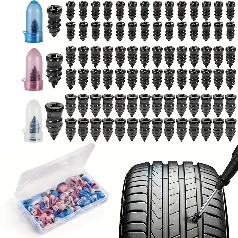 PP Spiral Tire Studs, Universal Tire Repair Studs, Quick Tire Repair Tool Suitable for Cars, Motorcycles, Suvs, Trucks, Rvs, Bicycles, Atvs Tire Repair Tool