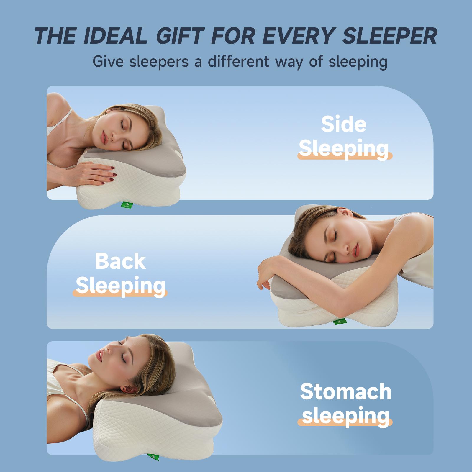 Z-HOM Cervical Pillow for Neck and Shoulder,Contour Memory Foam Pillow,Ergonomic Neck Support Pillow for Side Back Stomach Sleepers with Pillowcase
