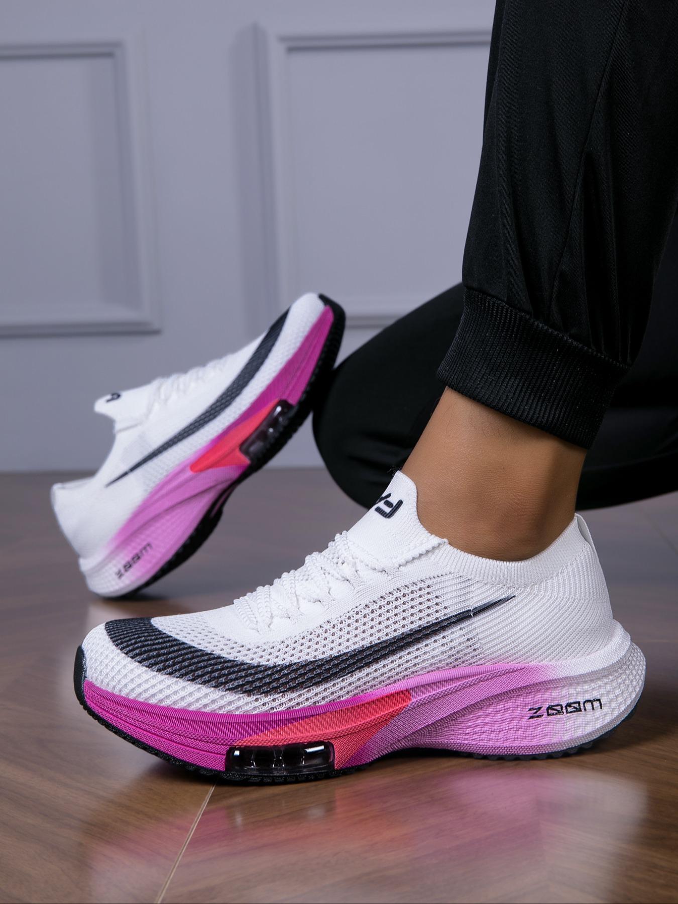 Fashion Couple Sport Shoes with Zoom Technology, Anti-Slip Wear-Resistant Breathable Mesh High Cushioning Midsole, Comfortable Support, Athletic Running Shoes