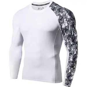 Men's Long Sleeve UPF 50+ Baselayer Skins Permance  Compression Rash Guard
