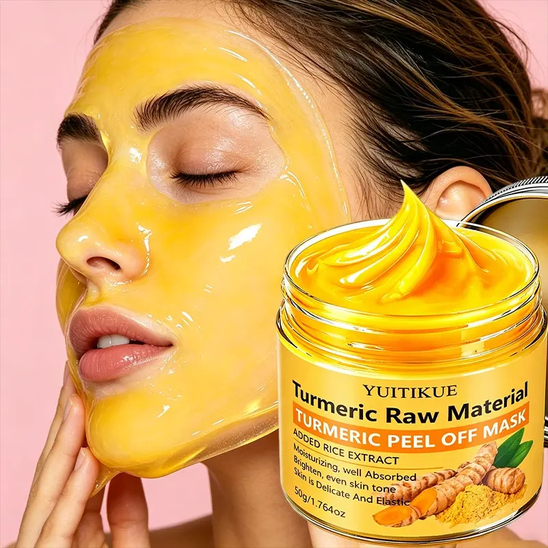 Yuitikue Turmeric Peel-Off Mask, Gentle Smooth Skin, Brightening, Daily Skincare Essential, Rice Extract Deep Cleansing 50g