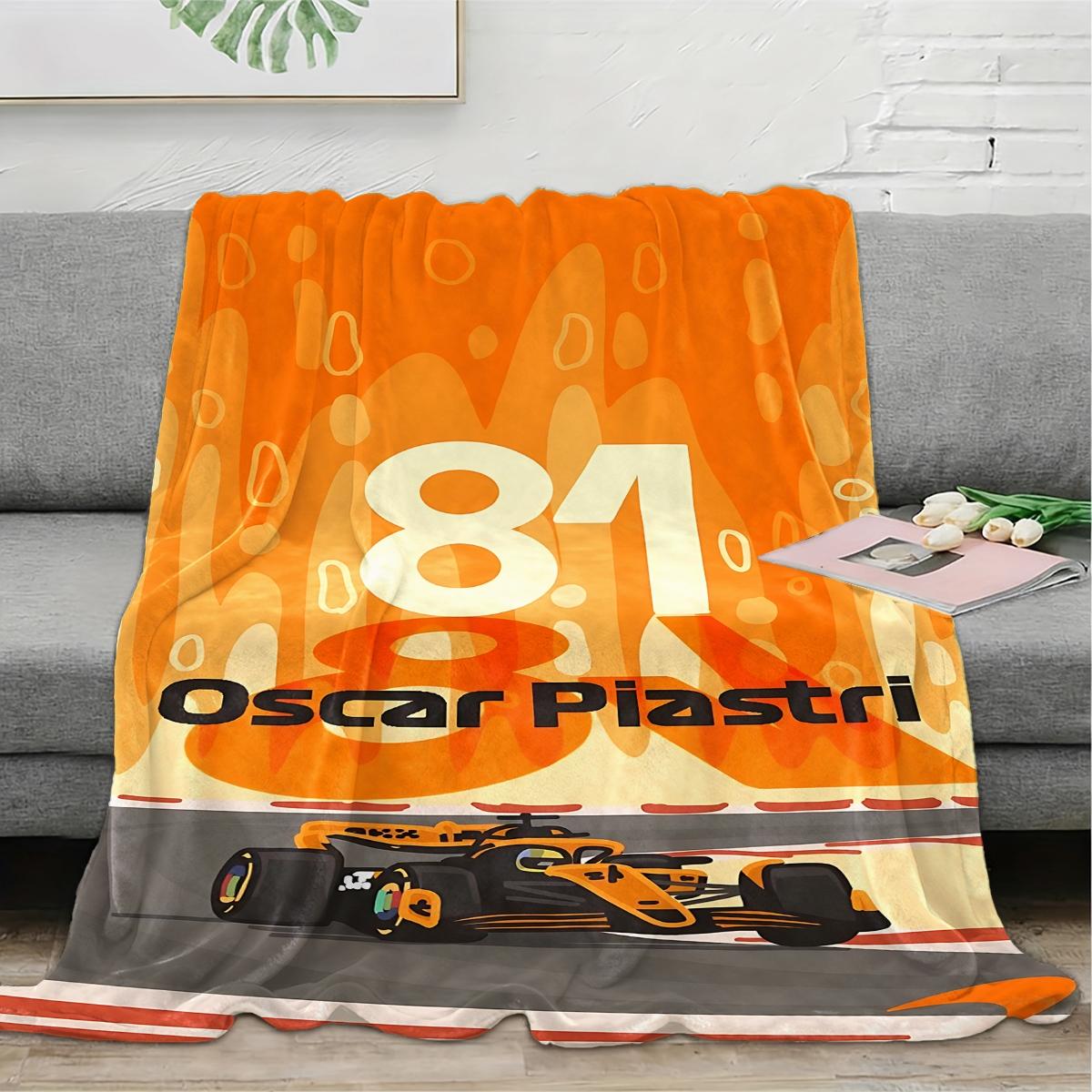 Oscar Piastri creativity  flannel blanket, exclusive gift for home, office, camping travel, personalized pattern design, modern style, soft texture