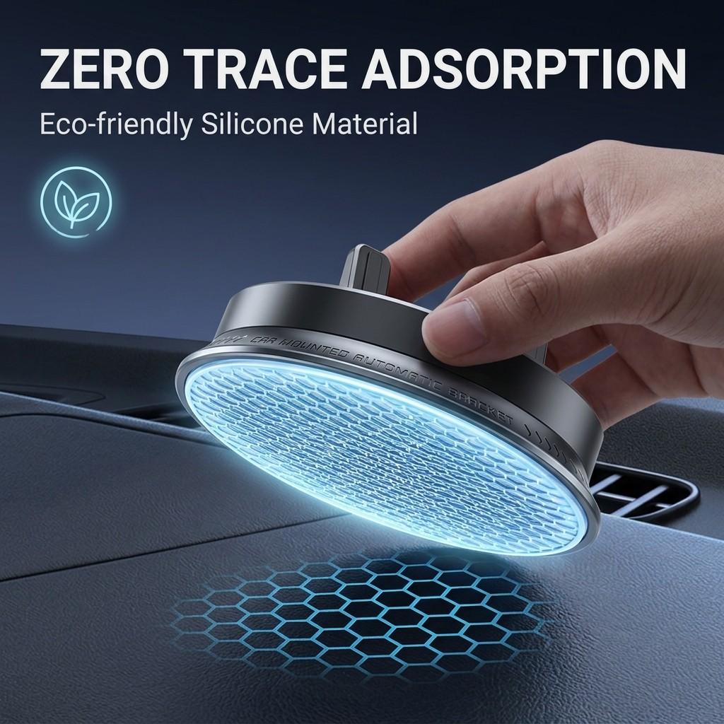 Auto-Sensing Infrared Car Wireless Charging Wireless Charger Mount, Nano-Silicone Anti-Scratch Base, 360° Rotatable Universal Phone Holder for Car Vents & Dashboard, Mini Luxury Navigation Bracket for Home & Office, Mountable Charging Accessory