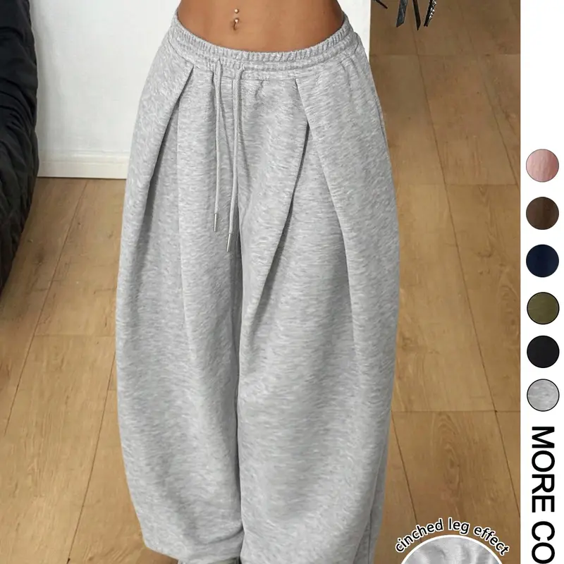 Women's Casual Sporty Loose Sweatpants, Drawstring Waist, Comfortable and Versatile, Ideal for Gym and Streetwear, American Vintage Style, Sweatpants Loose Fit