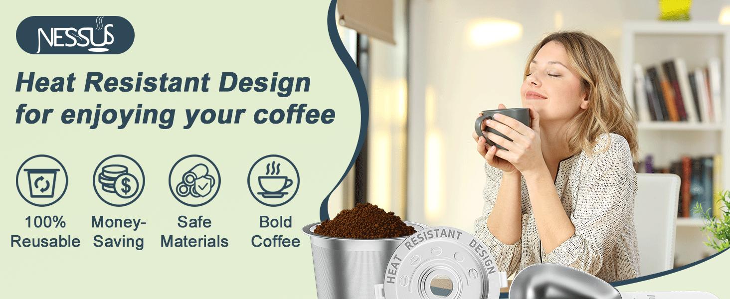 2 Pack Reusable K Cup for Keurig 1.0, Stainless Steel refillable k cup for Keurig, Metal K Cups Coffee Pods for Keurig with Heat Resistant Handles and Coffee Scoop, 1-Stream Filters, NO BPA, Gifts for Men Women, Not for Keurig2.0