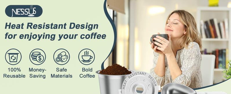 2 Pack Reusable K Cup for Keurig 1.0, Stainless Steel refillable k cup for Keurig, Metal K Cups Coffee Pods for Keurig with Heat Resistant Handles and Coffee Scoop, 1-Stream Filters, NO BPA, Gifts for Men Women, Not for Keurig2.0