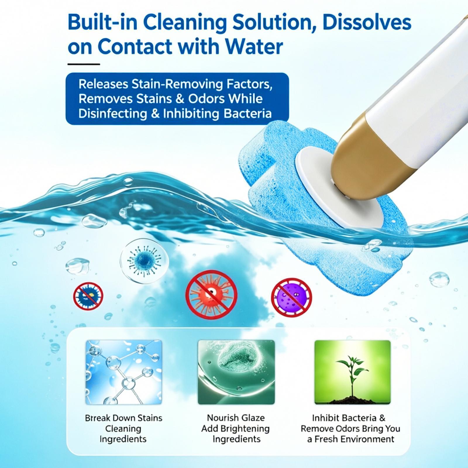 Nifogo Disposable Rotating Long-Handled Toilet Brush Set with Wall-Mount Holder, 24 Refills, Triple-Layer Sponge Cleaner Wand, Fragrance Neutralizer, for Toilet Bowl, Sink, Rotating Long-Handled Toilet Brush & Plungers