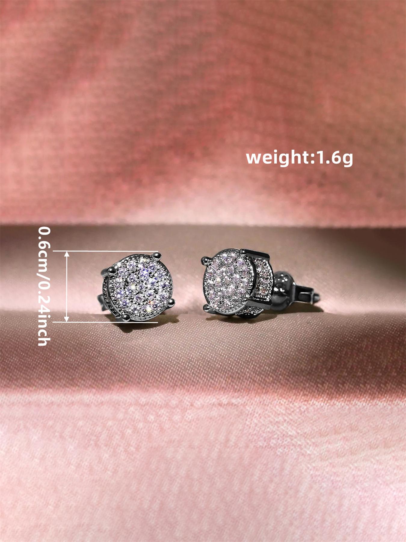 Rhinestone Decorated Stud Earrings, Women's Anniversary Wedding Jewelry Gift, Elegant Light Luxury Accessory, High Quality Earrings