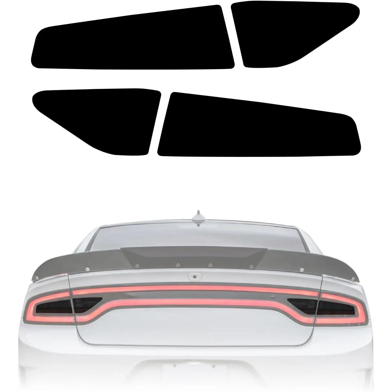 Blackout Taillight Vinyl Tint Film, Precut Overlays, Tail Light Wrap Cover Compatible with Dodge Charger 2015 2016 2017 2018 2019 2020 2021