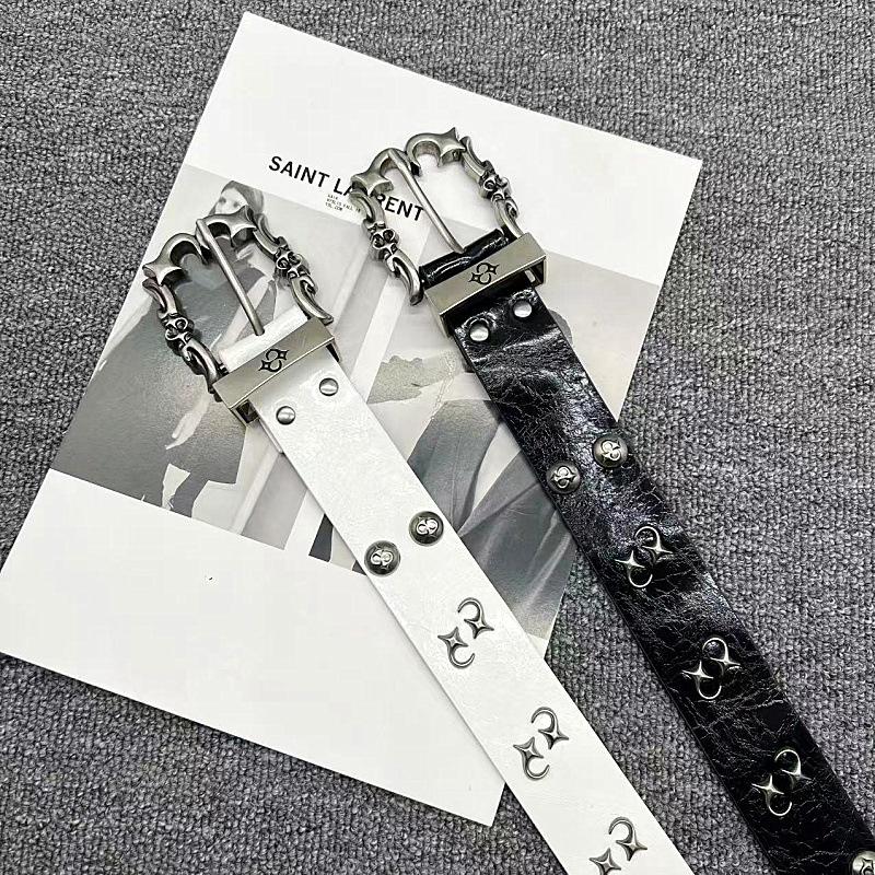 Punk Style Decorated PU Belt with Buckle, Fashion Cross Design Y2k Belt for Party, Daily Clothing Decor, Trendy Versatile & Exquisite Belt for Birthday Gift for Women Men