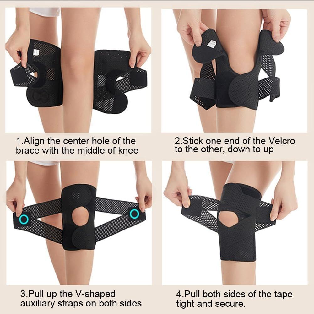 Adjustable Sports Knee Brace with Side Stabilizer, Professional Compression Support for Men & Women, Patella Pad, Arthritis Pain Relief