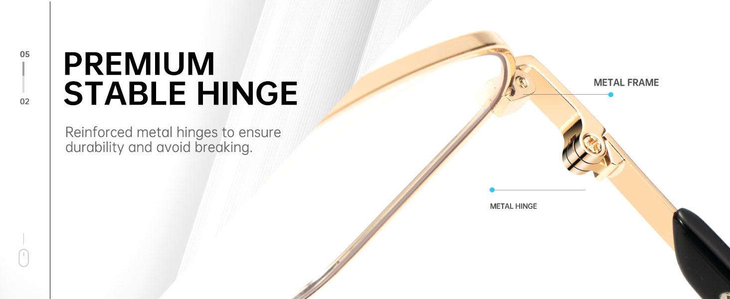 Reading Glasses Men/Women, Anti Eyestrain Blue Light Reader for Women, Metal Cheaters Reading Computer Glasses (AN4528-L) Reading Glasses Men/Women, Anti Eyestrain Blue Light Reader for Women, Metal Cheaters Reading Computer Glasses (AN4528-L)