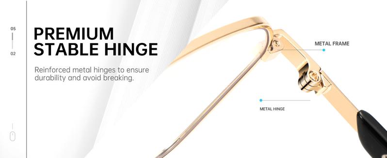 Reading Glasses Men/Women, Anti Eyestrain Blue Light Reader for Women, Metal Cheaters Reading Computer Glasses (AN4528-L)