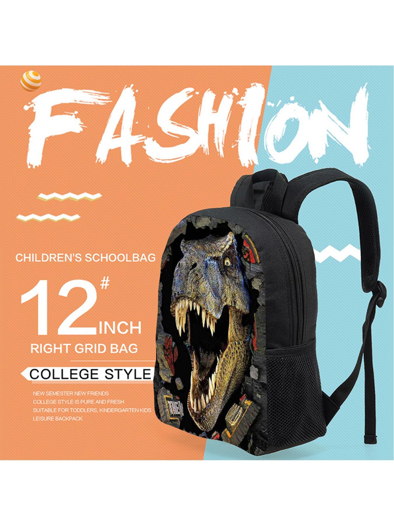 Lightweight Dinosaur Bag with Adjustable Straps and Reinforced Seams, Perfect for School Use, Stylish & Functional Backpack, School Backpacks