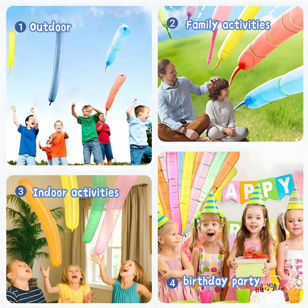 Pack of 100 rocket balloons with pump, party set, watch these rocket balloons soar through the sky