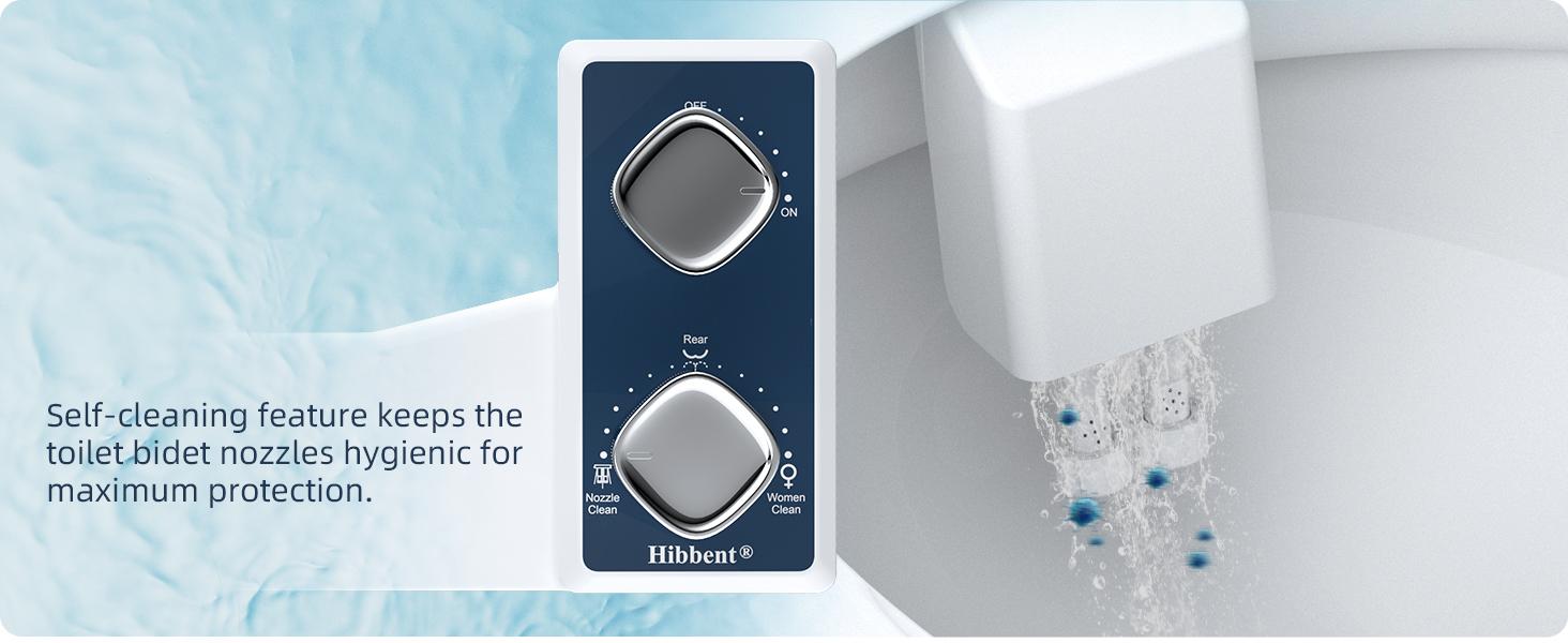 Bidet Attachment for Toilet, Toilet Seat Bidet, Dual Self-Cleaning and Retractable Nozzle, Pressure Control, Non-Electric Attachment for Rear Washing and Sanitizing