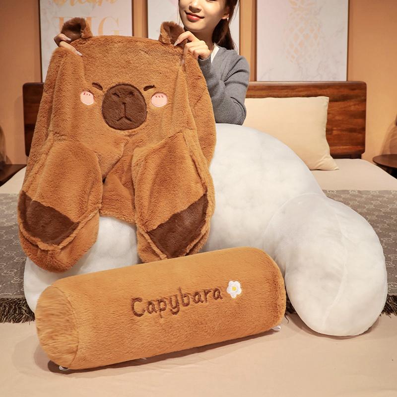 Kawaii Soft Lumbar Pillow with Washable Cover, Comfortable Bed Rest Design for Relaxing & Gaming, Ideal for Home Use