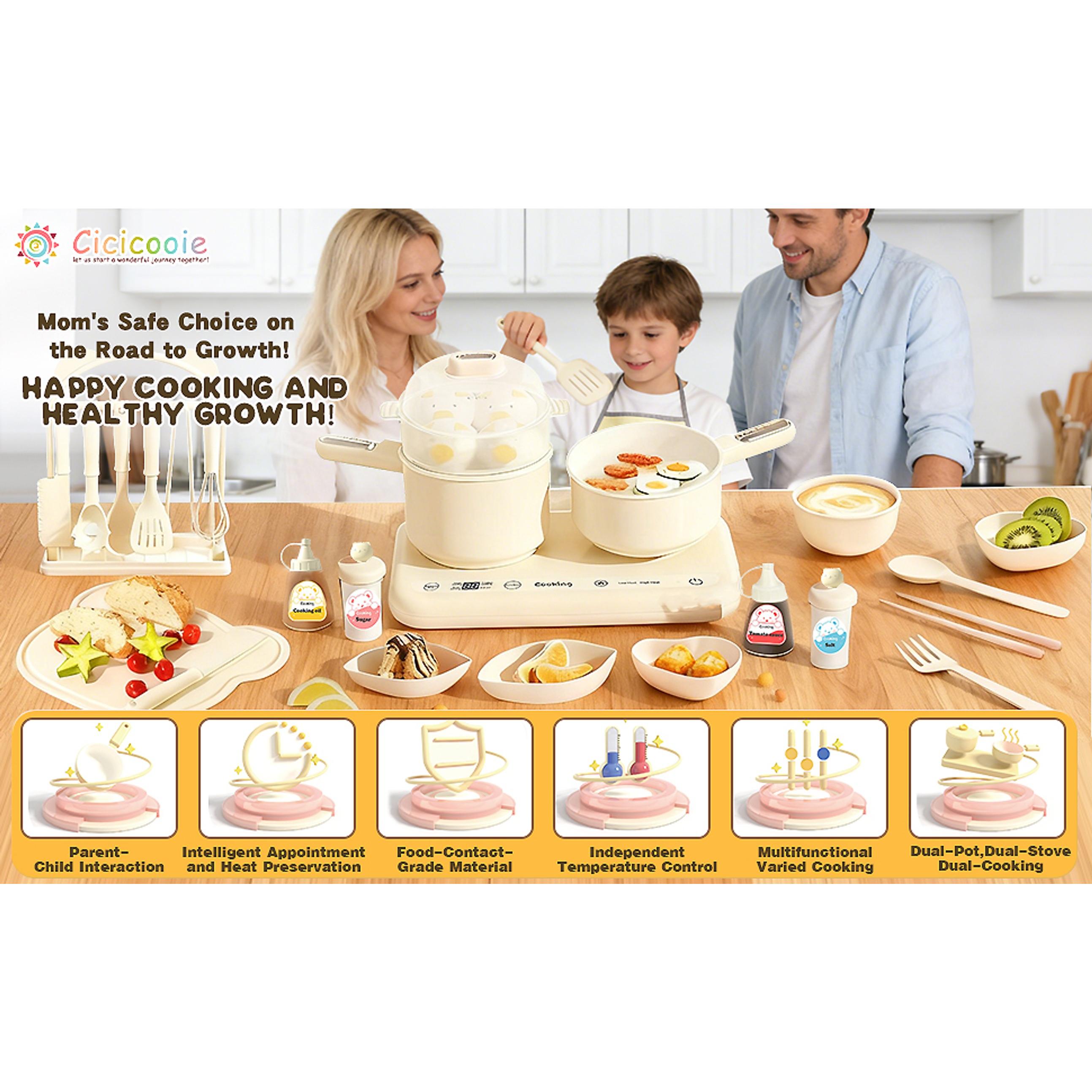 Junior Size Montessori Toys Kitchen Mini-Set, Real Food-Making Kit with Easy Setup, Beige Indoor Play Furniture Junior Size Montessori Toys Kitchen Mini-Set, Real Food-Making Kit with Easy Setup, Beige Indoor Play Furniture