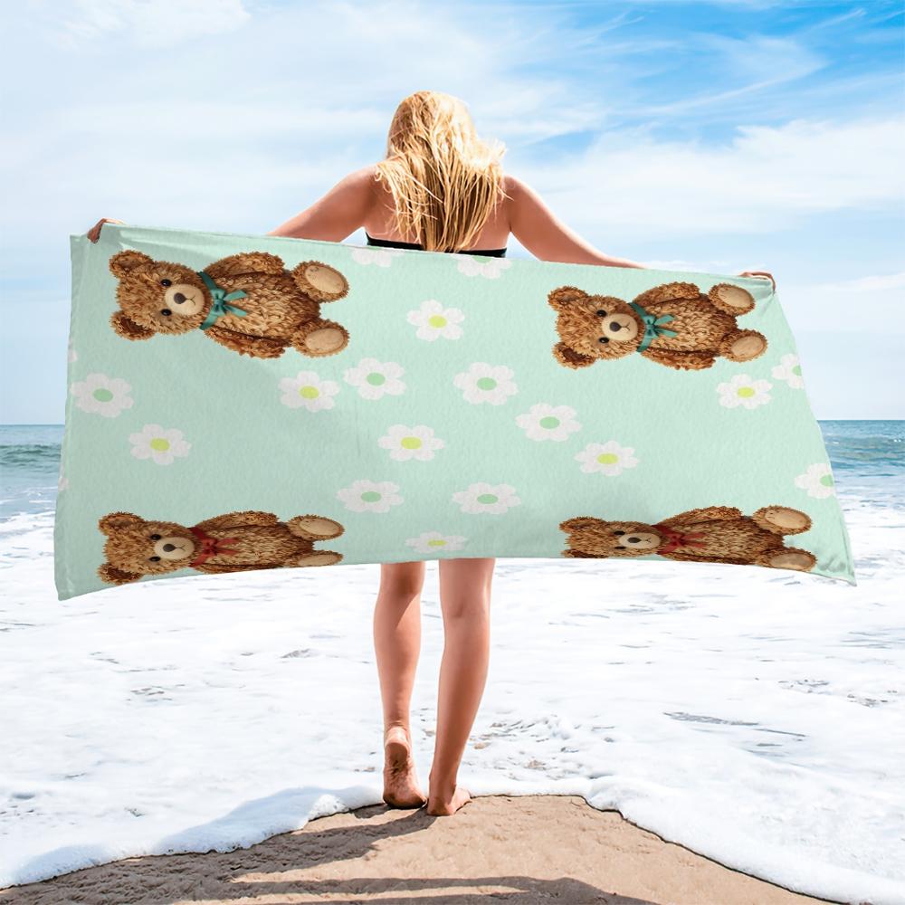 Cute Sweet Rococo Style Beach Towel, Absorbent & Quick Dry, Breathable & Comfortable, Durable & Wear Resistant, Suitable for Women & Men, Perfect for Swimming Camping Surfing, Ideal Gift for Girls
