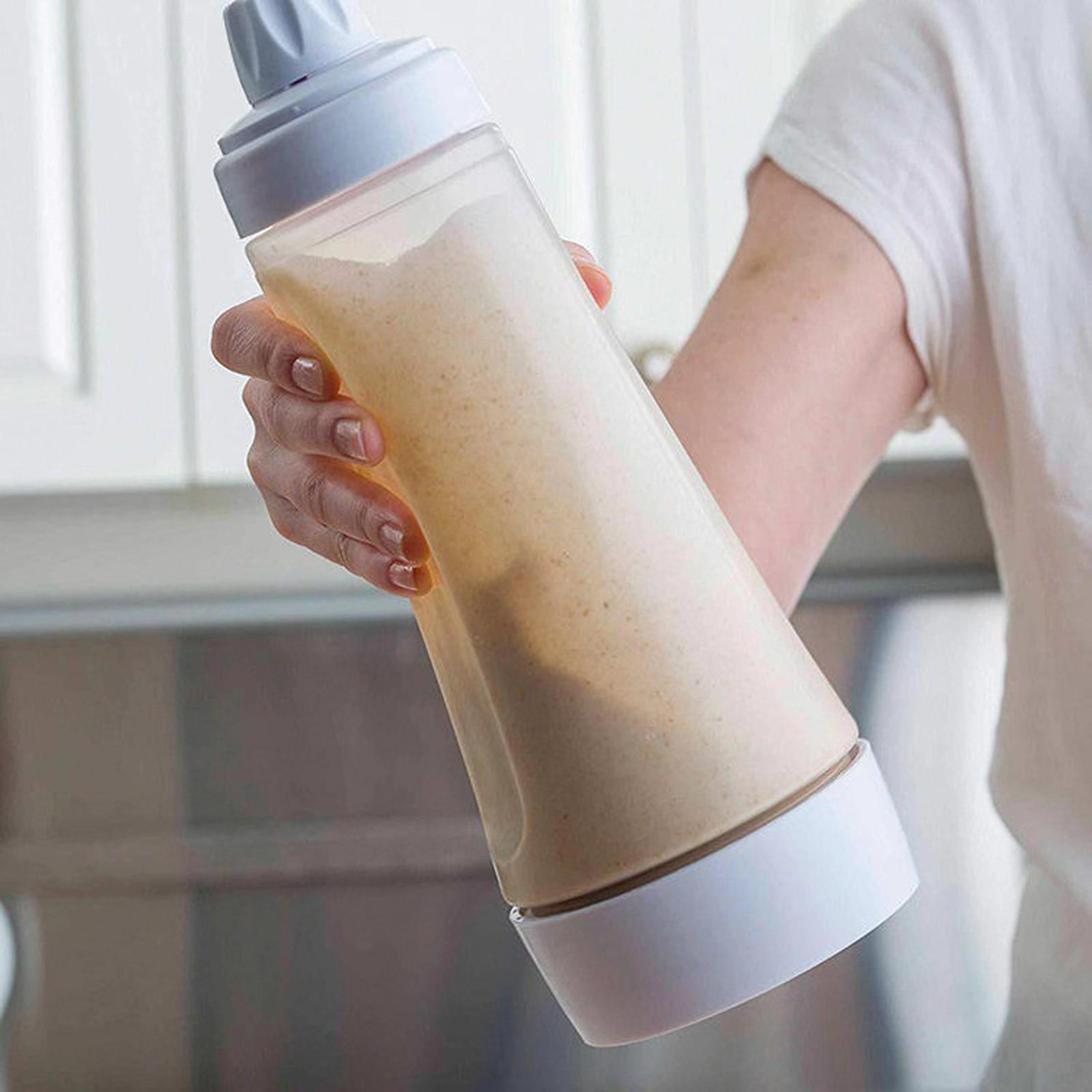 Hand-cranked waffle batter mixing bottle dispenser, cream mixing and dispensing pot with scale