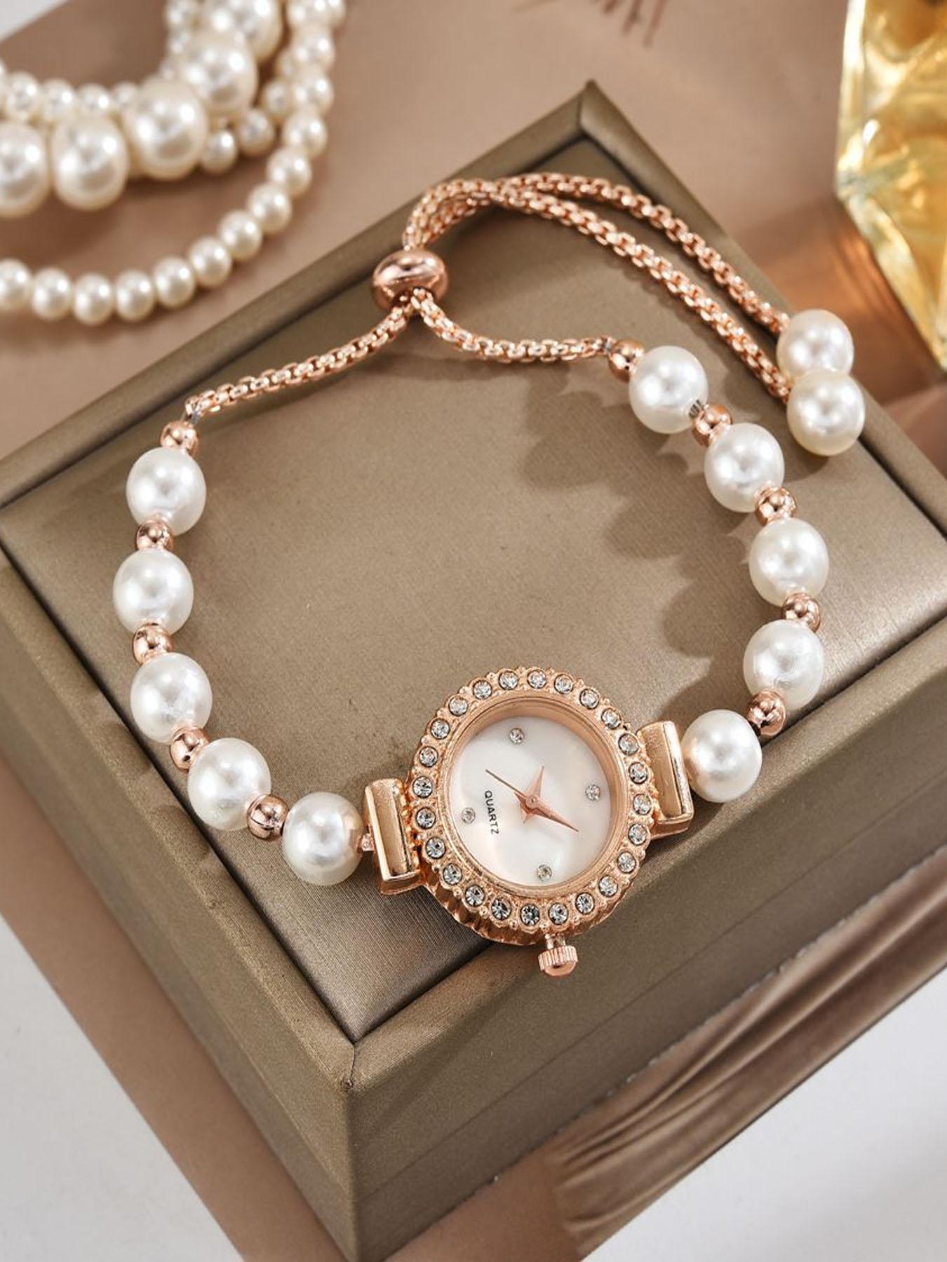 Elegant Ladies' Adjustable Alloy Bracelet Watch with Quartz Movement, Suitable for Daily Matching and Gifting To Friends