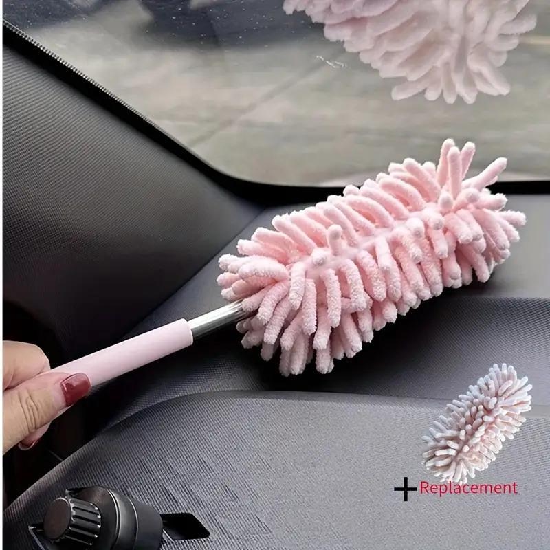 Compact Car Duster Brush, Extendable Microfiber Dusting Tool with Comfortable Handle for Home and Auto interior Cleaning, Helix, Combined, Grill