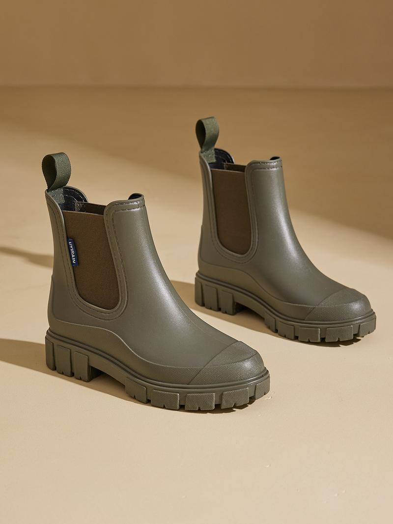 Women's Fashionable Solid Color Boots, Casual Ankle Boots, Casual Waterproof Non-slip Boots for Daily Wear, Female All-match Trendy Shoes for Daily Wear