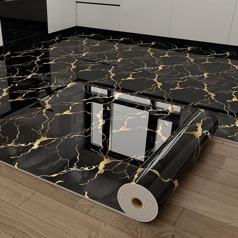 Marble Pattern Decorative Wallpaper Roll, 15.75in X 118.11in,  Waterproof Wallpaper Floor Sticker，Thickened Self-Adhesive , Easy to Clean & Install, DIY Decor for Kitchen, Bedroom, Living Room ,Bathroom，Vinyl Flooring