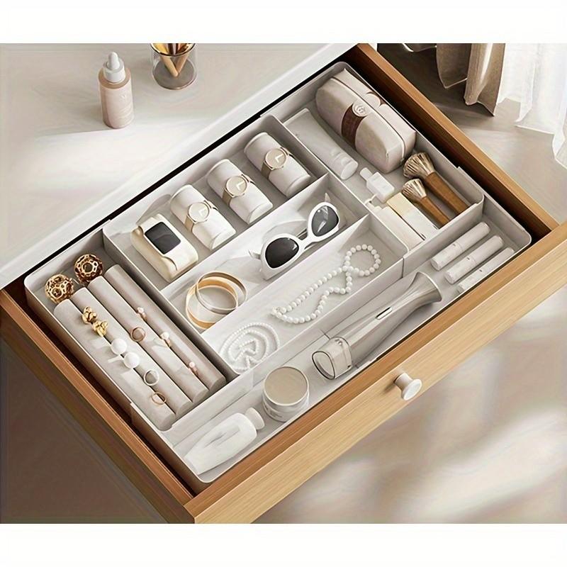 Expandable Cutlery Storage Box, Multi-Layer Design, Durable Plastic Material, Space-Saving over 27 Inches, Kitchen Organizer