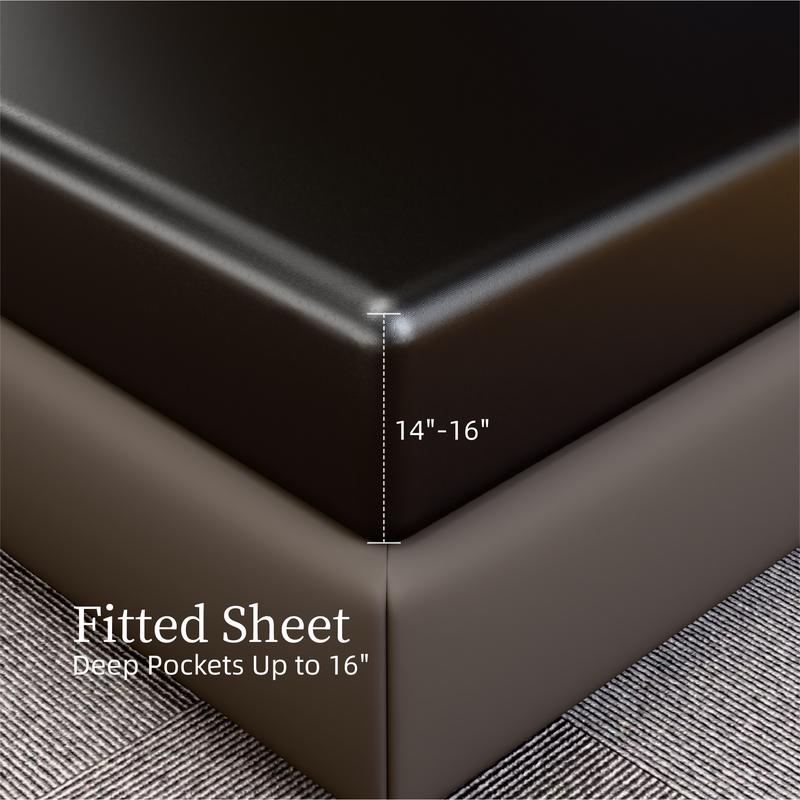 【TikTokShopBlackFriday】Satin-Look Polyester Bedding Set Bed Sheets Set – 4-Piece Silky Bedding for Bedroom, Guest Room, Dorm & Hotel – Twin, Full, Queen, King Sizes with 15-Inch Deep Pocket – Luxurious Soft, Wrinkle & Fade Resistant, Easy Care