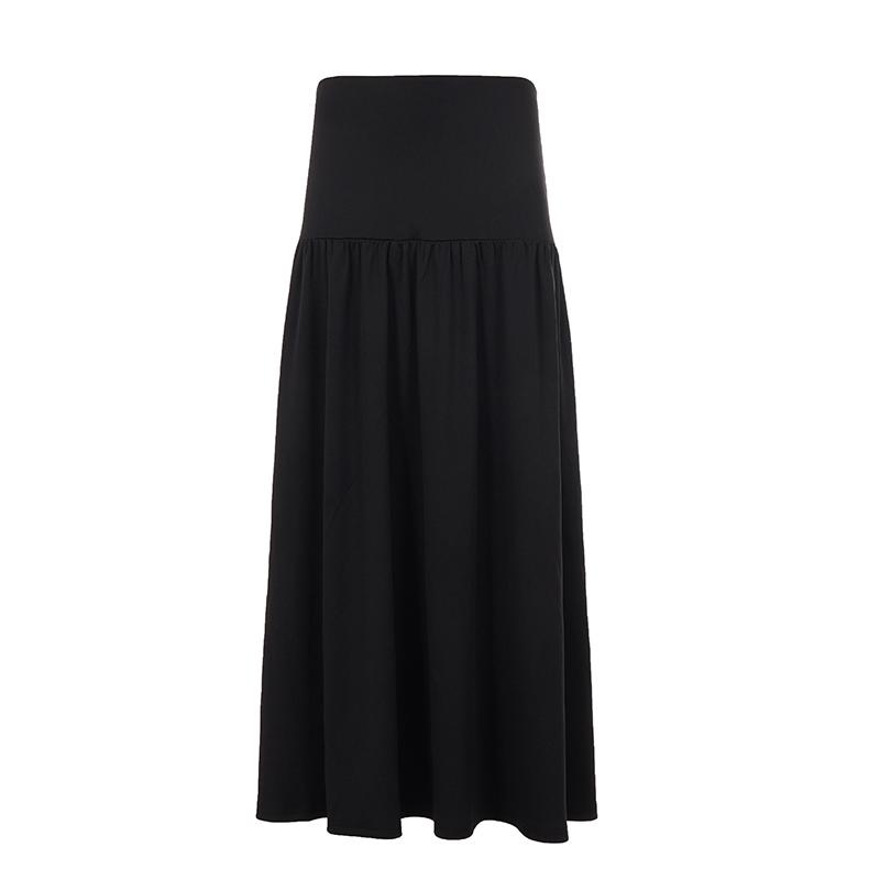 Elegant Low Waisted Women's Slits Long Skirt, Vacation French Style Solid Chic Split Bottoms,Solid Color Leisure Business Versatile Outfits, Flowy Skirts