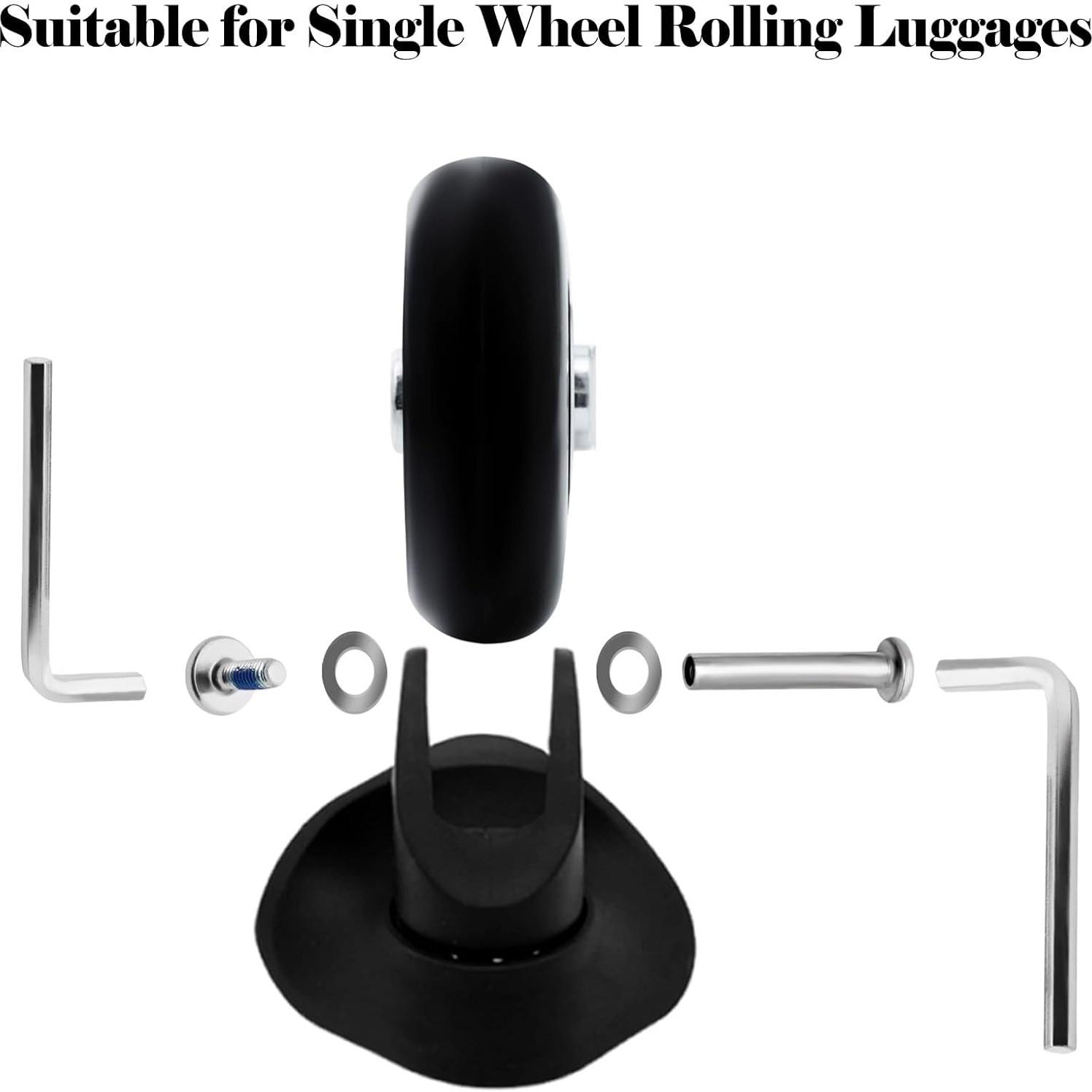 4Pcs Luggage Replacement Wheels, Double Travel Luggage Caster Wheels, Rubber Swivel Wheels with Bearing Repair Kit