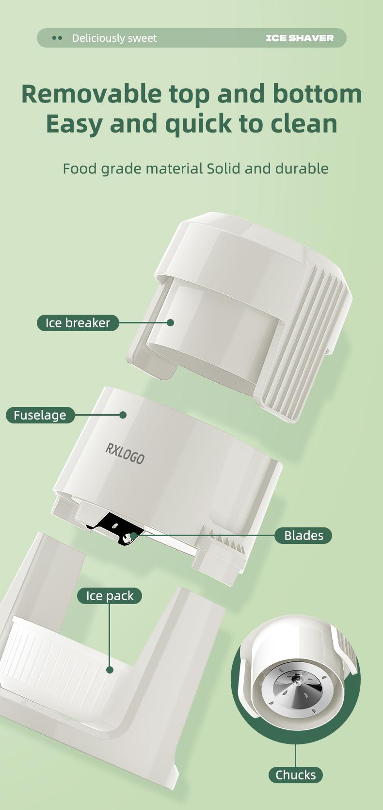 Snow Cone and Shaved Ice Machine: Adjustable 2 Textures Portable Electric, White Powerful Motor Two Position Adjustment, Surprise for Christmas Xams Halloween Party