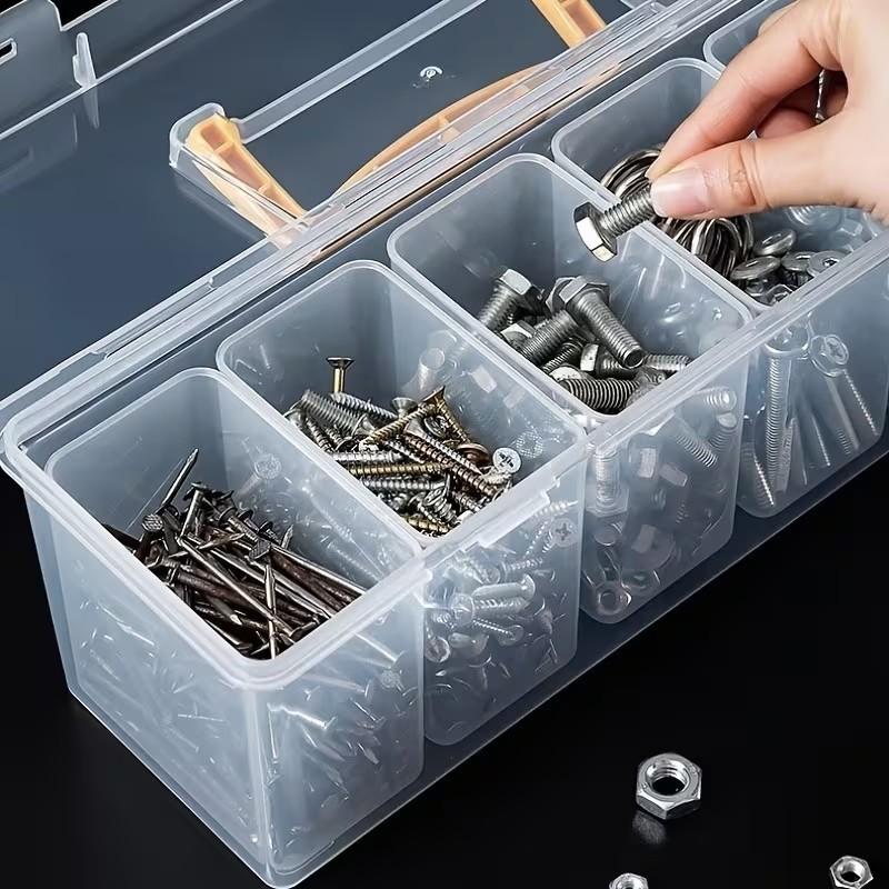 Detachable Layer Tool Storage Box, Multifunctional Plastic Hardware Organizer, Compact Portable Case for Home Garage Car Tools Management, Toolbox Storage Box