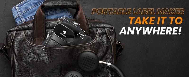 Phomemo Label Printer M110 Barcode Label Maker Mini Bluetooth Thermal Label Printer Sticker Printer for Small Business, Home, Office, Logo, Address, Name Tag, Clothing, Organizing