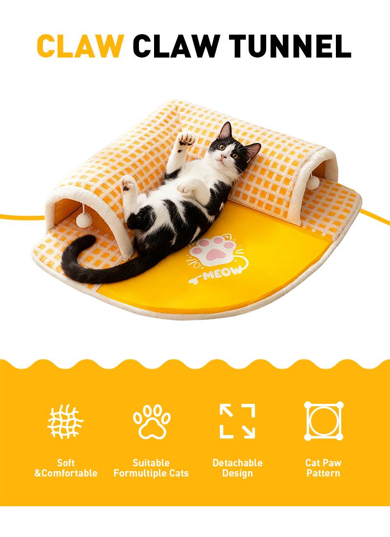 Tunnel Cat Den, 20cm wide tunnel bed, comfortable and warm pet cave, play mat and insulation nest, small pet hiding place, pet bed, cozy pet retreat, easy to clean, hamster hiding place, rabbit pen, pet lover for small pets, winter insulation, suitable fo