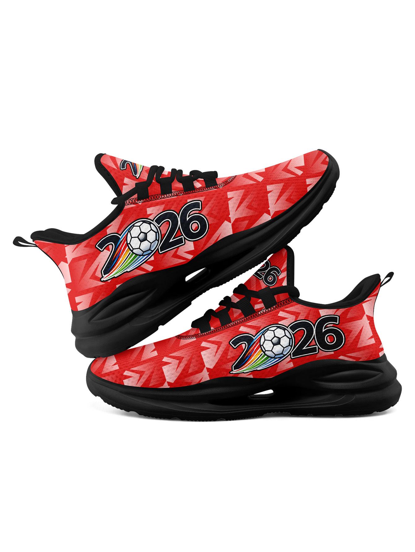 Men's SUI 2026 Football Arrow Graphic  Running Shoes, Clean Breathable Athletic Walking Sneakers, Comfortable Plus Size  Shoes