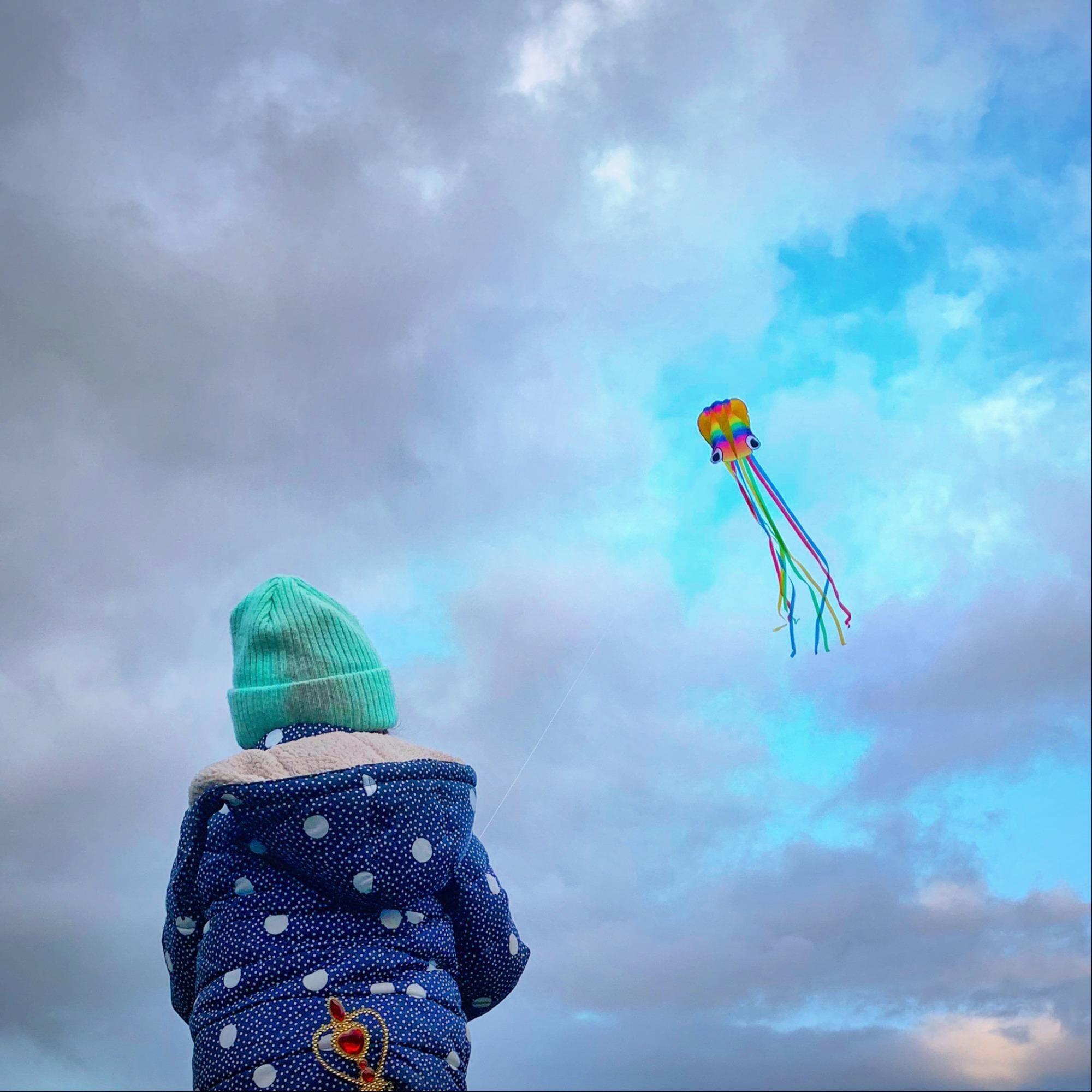 Huge Rainbow Soft Octopus Kite for Adults, Large Kite with Long Tail 100m Line and Handle, Great Gift for Boys Girls, Beach Trip Outdoor Game