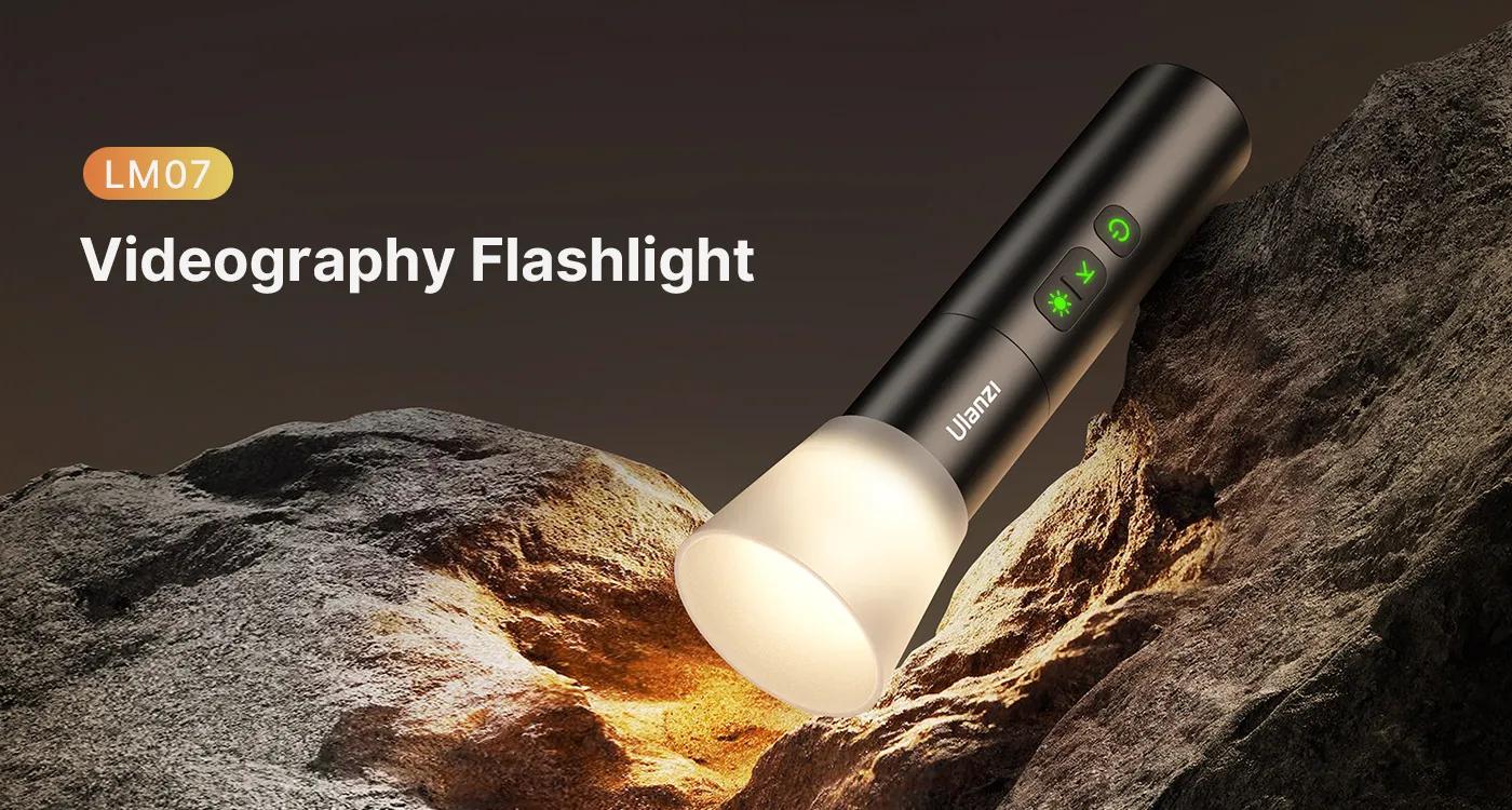 ULANZI LED Photography Flashlight LM07 w 1/4" Thread, Handheld Videography Light Spotlight 2000K-5500K-8000K Bi-Color Zoomable 2000mAh Rechargeable Portable Video Light for Camera Tripod Stand Cage
