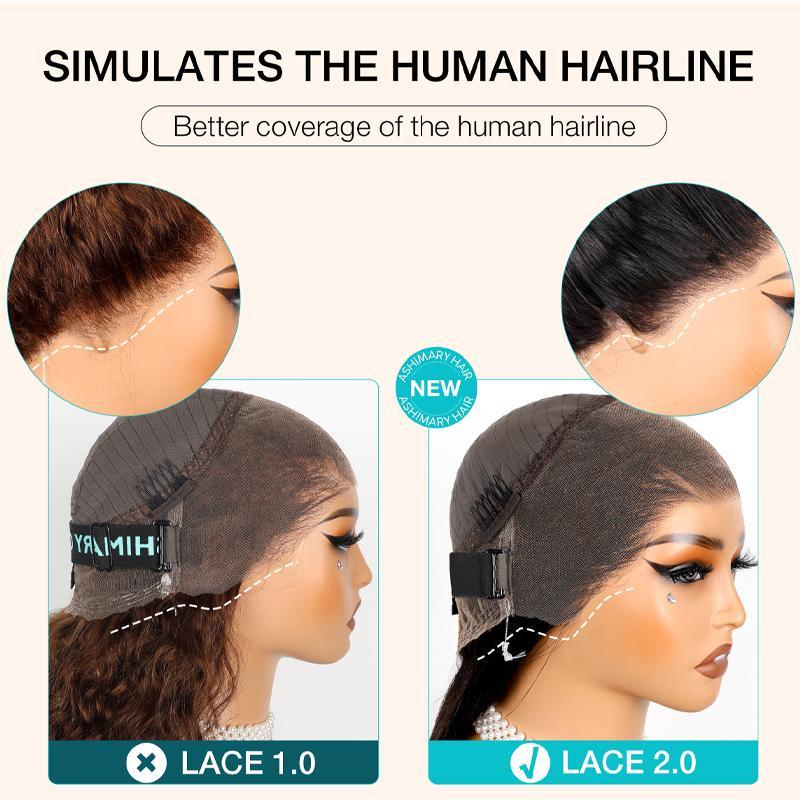 【Newborn Hairline Wig:24" Flash Sale】Kinky Curly Invisi Strap Snug Fit 360 Transparent Lace Frontal Bleached Knots Pre Cut Lace Wig With Drawstring