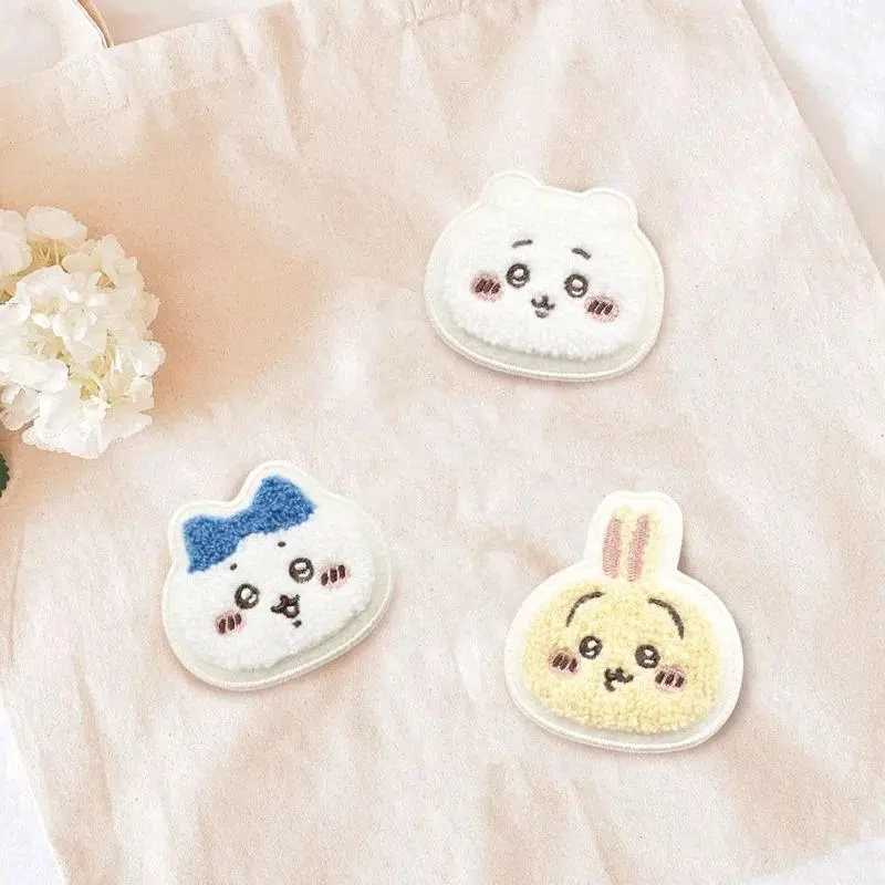 chiikawa Plush Embroidered Badge Cartoon Cute Hachiware Usaqi Bar Chi Brooch Back Packaging Ornament Pendant Friend Gift