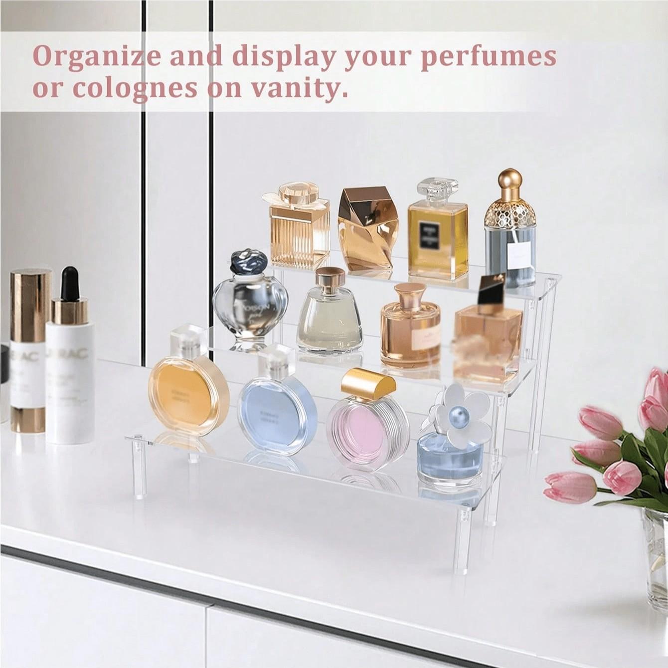 1PC Acrylic Display Stand, Transparent Acrylic Display Tube Holder for Perfume & Cosmetics, Single/tiered Design, Ideal for Showcase, Cosmetic Shelf