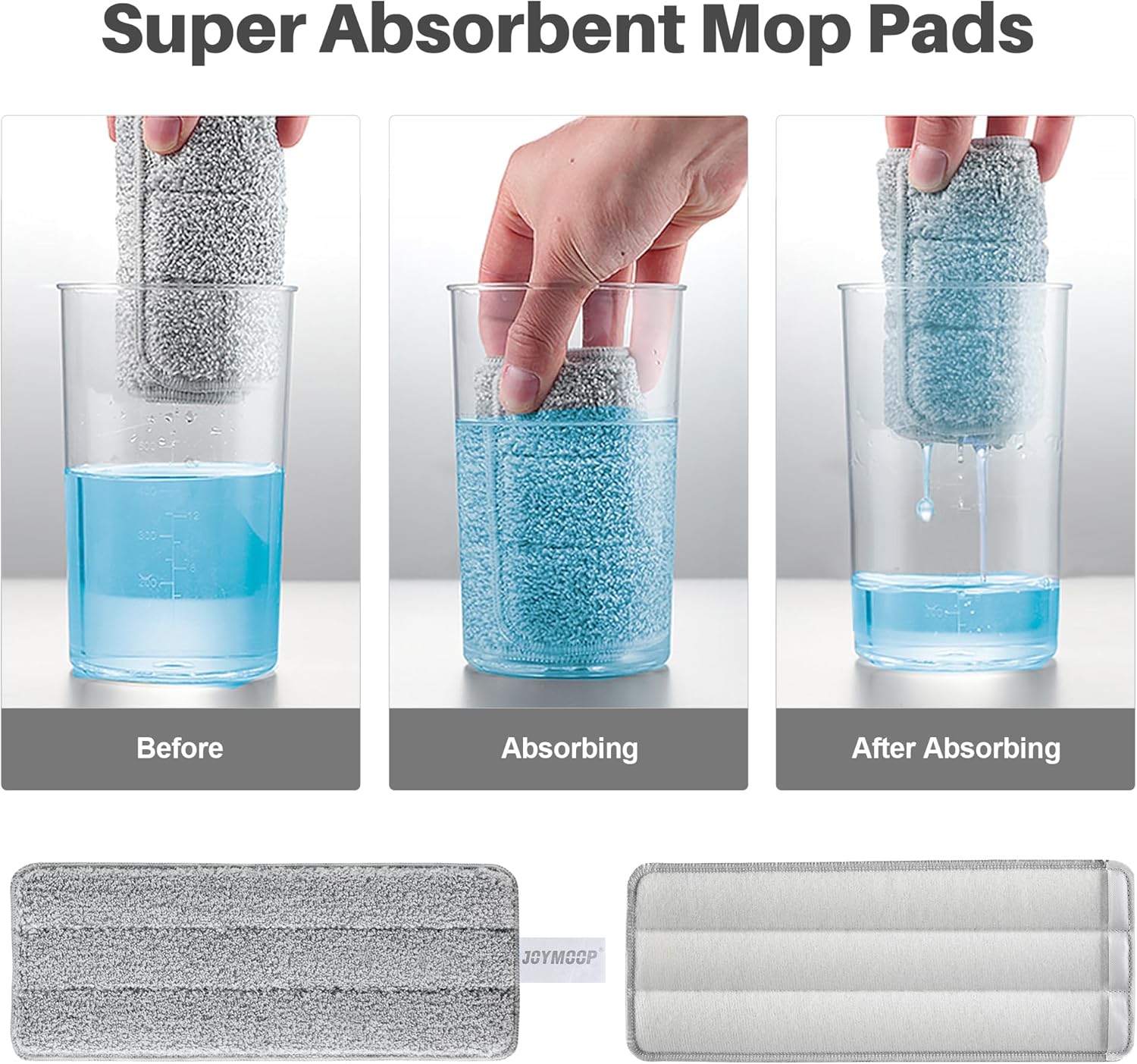 JOYMOOP Mop and Bucket with Wringer Set and Floor Cleaner Pods, Flat Floor Mop with 3 Reusable Microfiber Pads, Wet and Dry Use, Freesia Scent Pack of 15 Pacs for Floor Cleaning