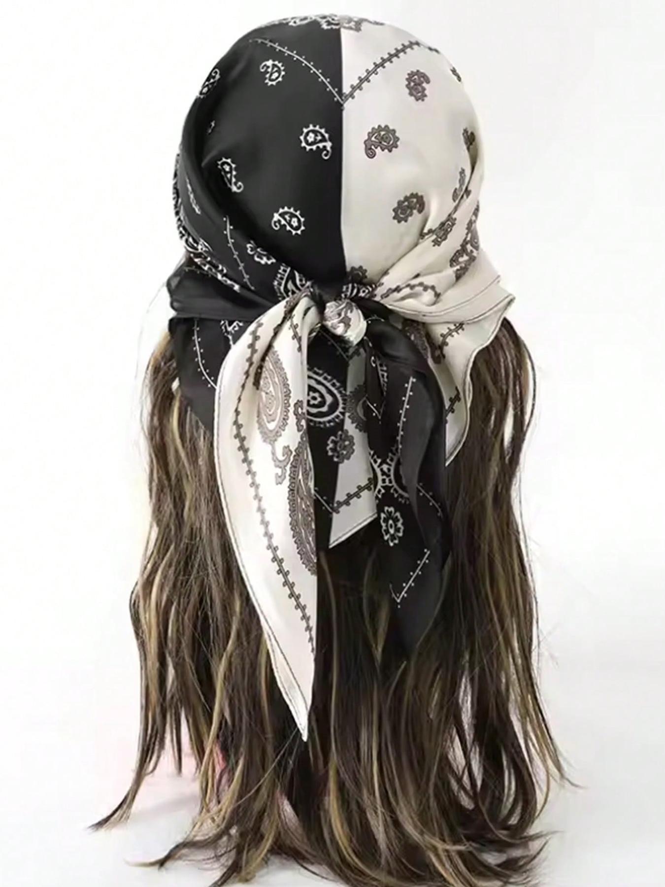Boho Style Paisley Print Women's Headscarf Scarf, Sun Protection Windproof, Casual & Formal Occasions