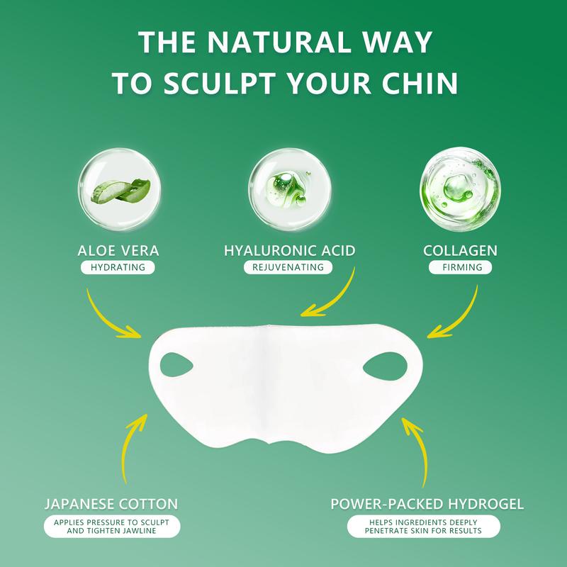 5pcs V-Line Face Lifting Mask with Ear Hooks, Cooling Hydrogel Design, Snug Fit for Jawline & Chin, Helps Reduce Puffiness and Support a More Defined Look