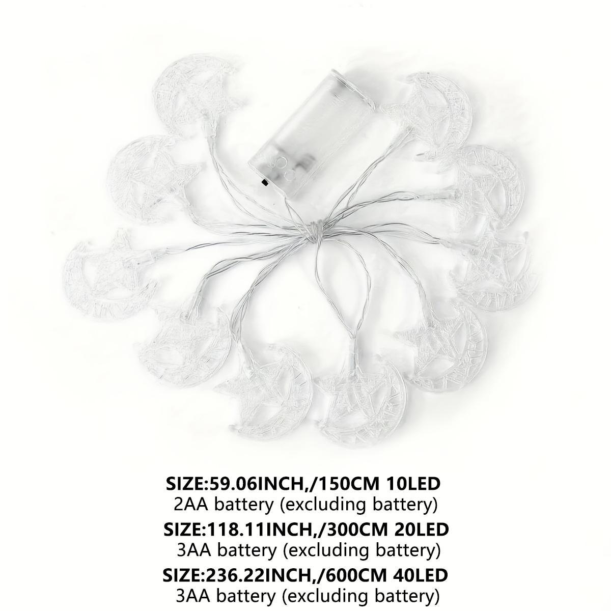 LED Star Moon Decorative Light String, Dynamic LED Lights, Ramadan Indoor Room or Bedroom Wall Decoration, Party Holiday Festival Ornament